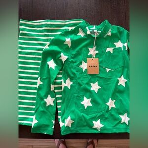 Boden Green and White Star Swim Set